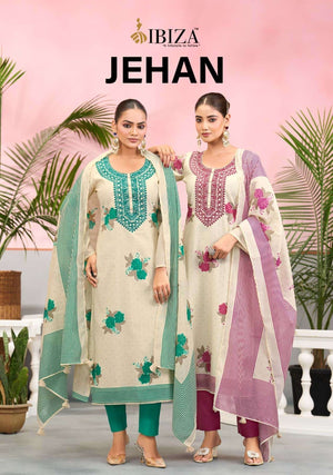 Ibiza Jehan Pure Cotton Dress Material - Amrah Wholesale