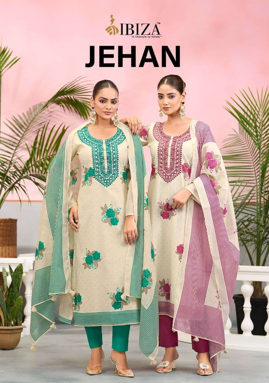 Ibiza Jehan Pure Cotton Dress Material - Amrah Wholesale