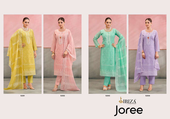 Ibiza Joree Mal Mal Cotton Laser Cutwork Dress Material - Amrah Wholesale