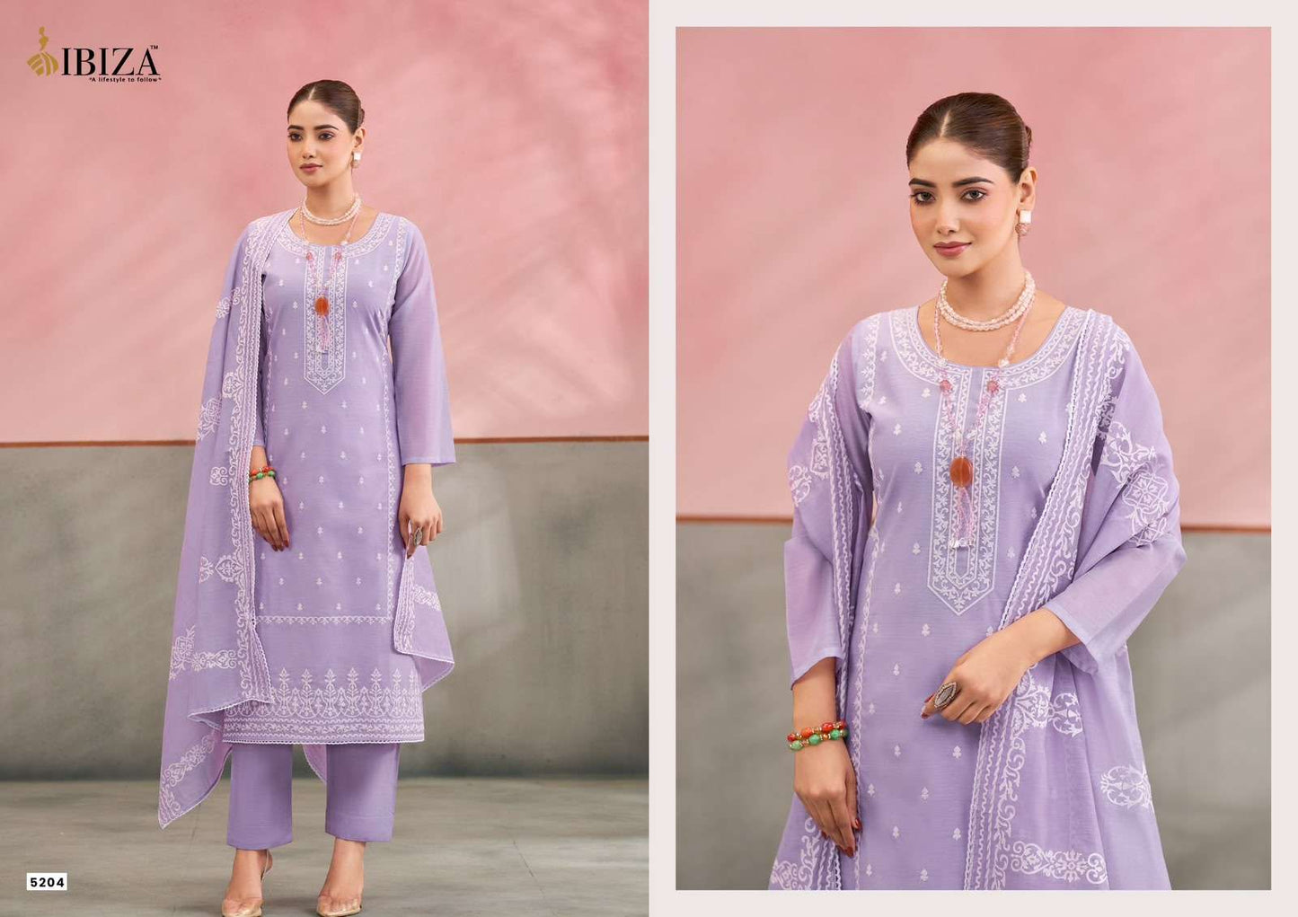 Ibiza Joree Mal Mal Cotton Laser Cutwork Dress Material - Amrah Wholesale