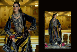 Ibiza Kuch Khaash The Ultimate Series 14 Pure Viscose Velvet Jardosi Embroidered Unstitched Dress Material