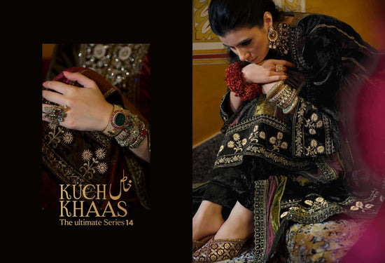 Ibiza Kuch Khaash The Ultimate Series 14 Pure Viscose Velvet Jardosi Embroidered Unstitched Dress Material