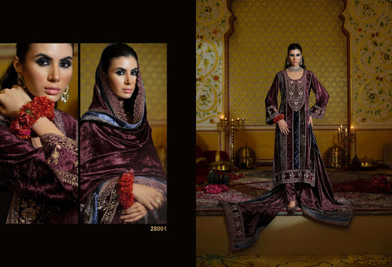 Ibiza Kuch Khaash The Ultimate Series 14 Pure Viscose Velvet Jardosi Embroidered Unstitched Dress Material