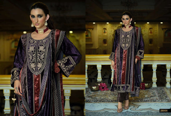 Ibiza Kuch Khaash The Ultimate Series 14 Pure Viscose Velvet Jardosi Embroidered Unstitched Dress Material