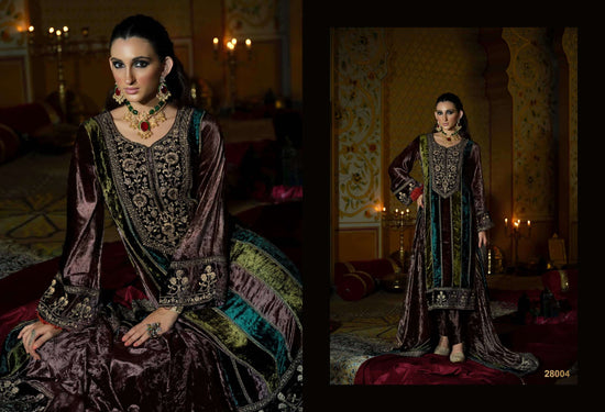 Ibiza Kuch Khaash The Ultimate Series 14 Pure Viscose Velvet Jardosi Embroidered Unstitched Dress Material