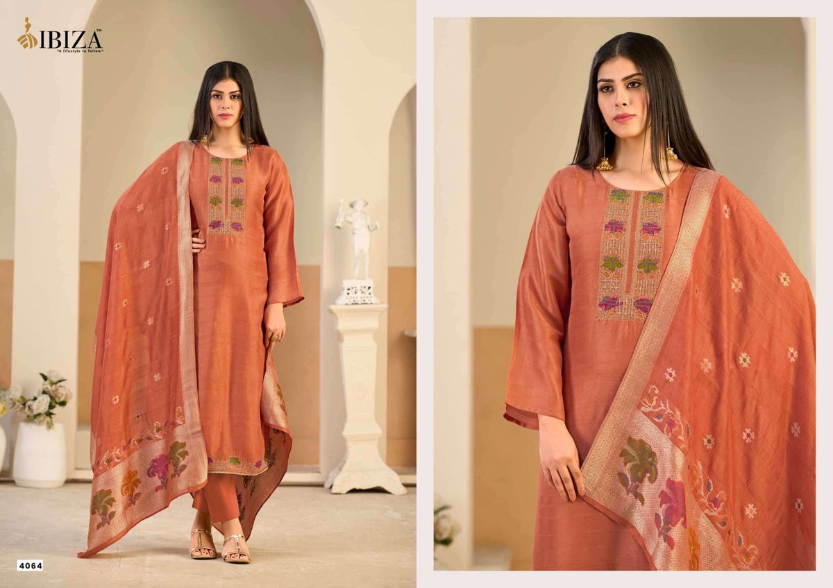 Ibiza Lumine Pure Kosa Silk Designer Dress Material - Amrah Wholesale