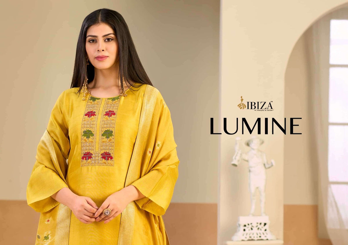 Ibiza Lumine Pure Kosa Silk Designer Dress Material - Amrah Wholesale