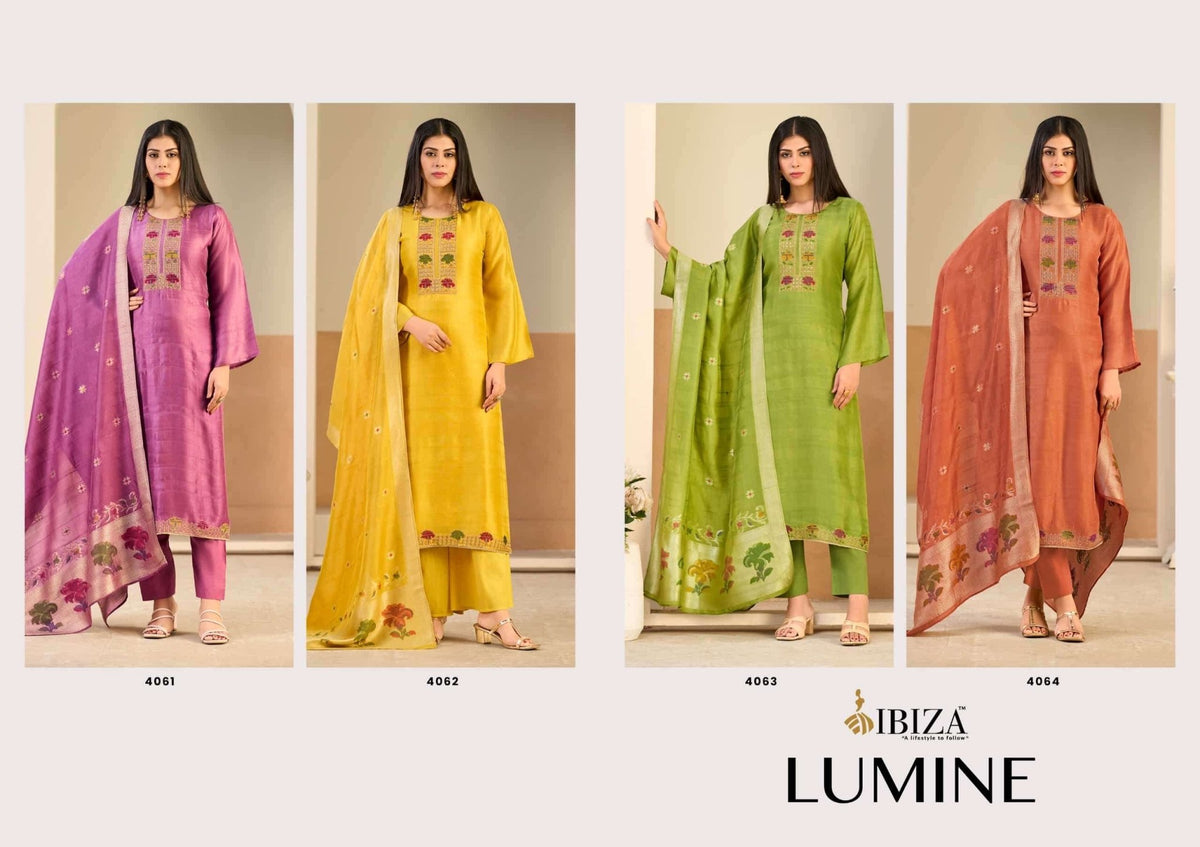 Ibiza Lumine Pure Kosa Silk Designer Dress Material - Amrah Wholesale