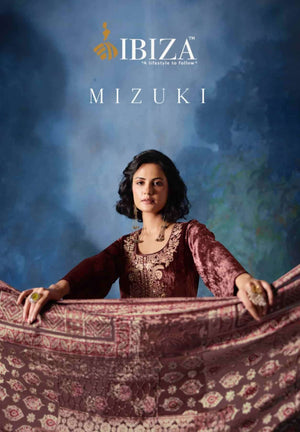 Ibiza Mizuki Pure Viscose Velvet Beadwork Embroidery Dress Material