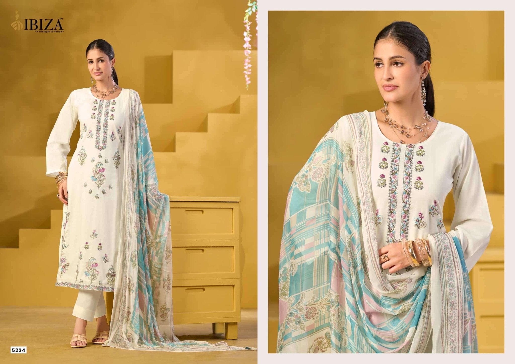 Ibiza Mornee Pure Lawn Cotton Dress Material - Amrah Wholesale