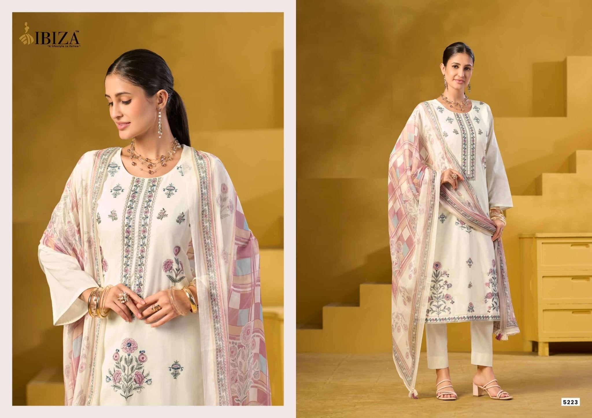 Ibiza Mornee Pure Lawn Cotton Dress Material - Amrah Wholesale