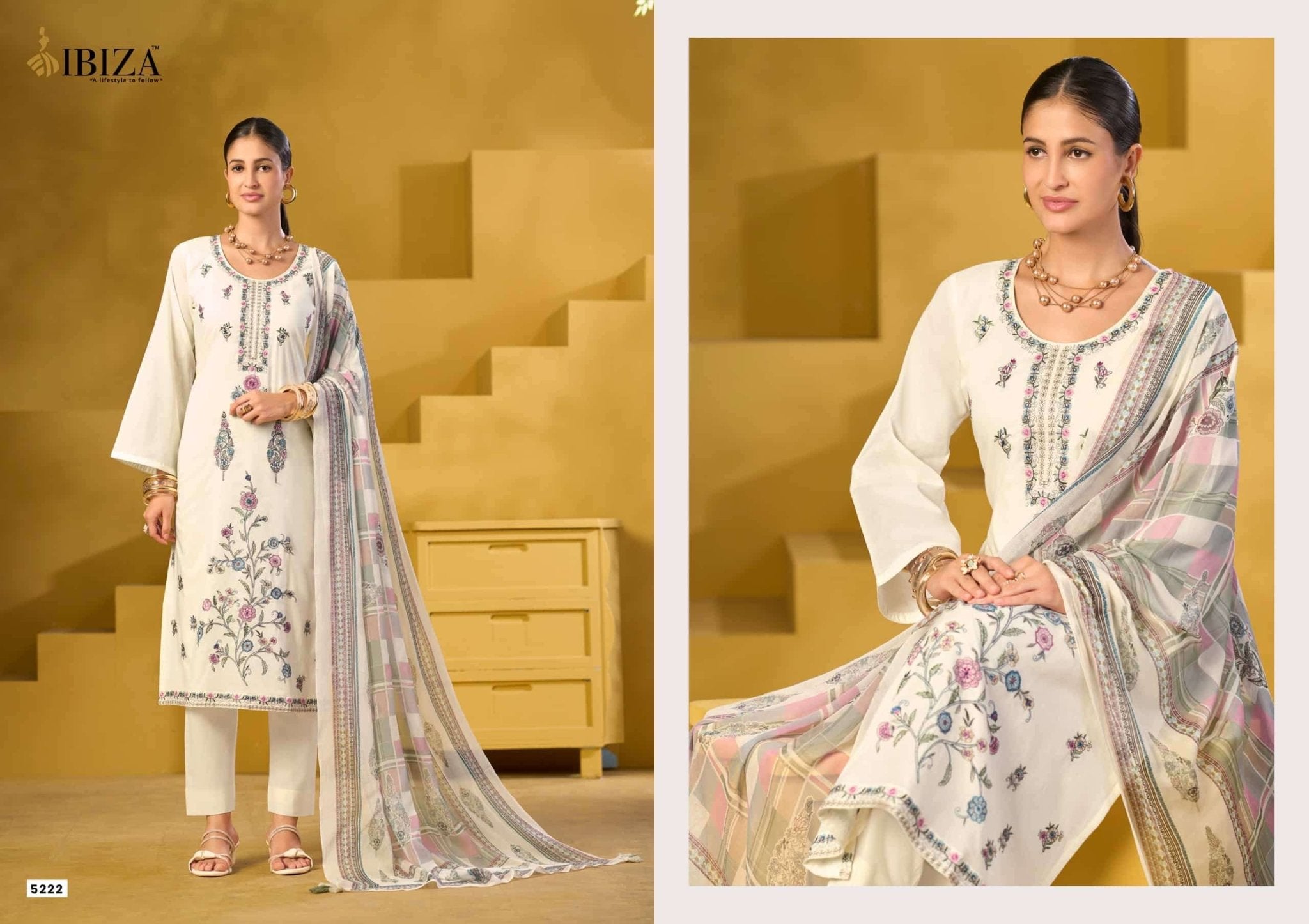 Ibiza Mornee Pure Lawn Cotton Dress Material - Amrah Wholesale