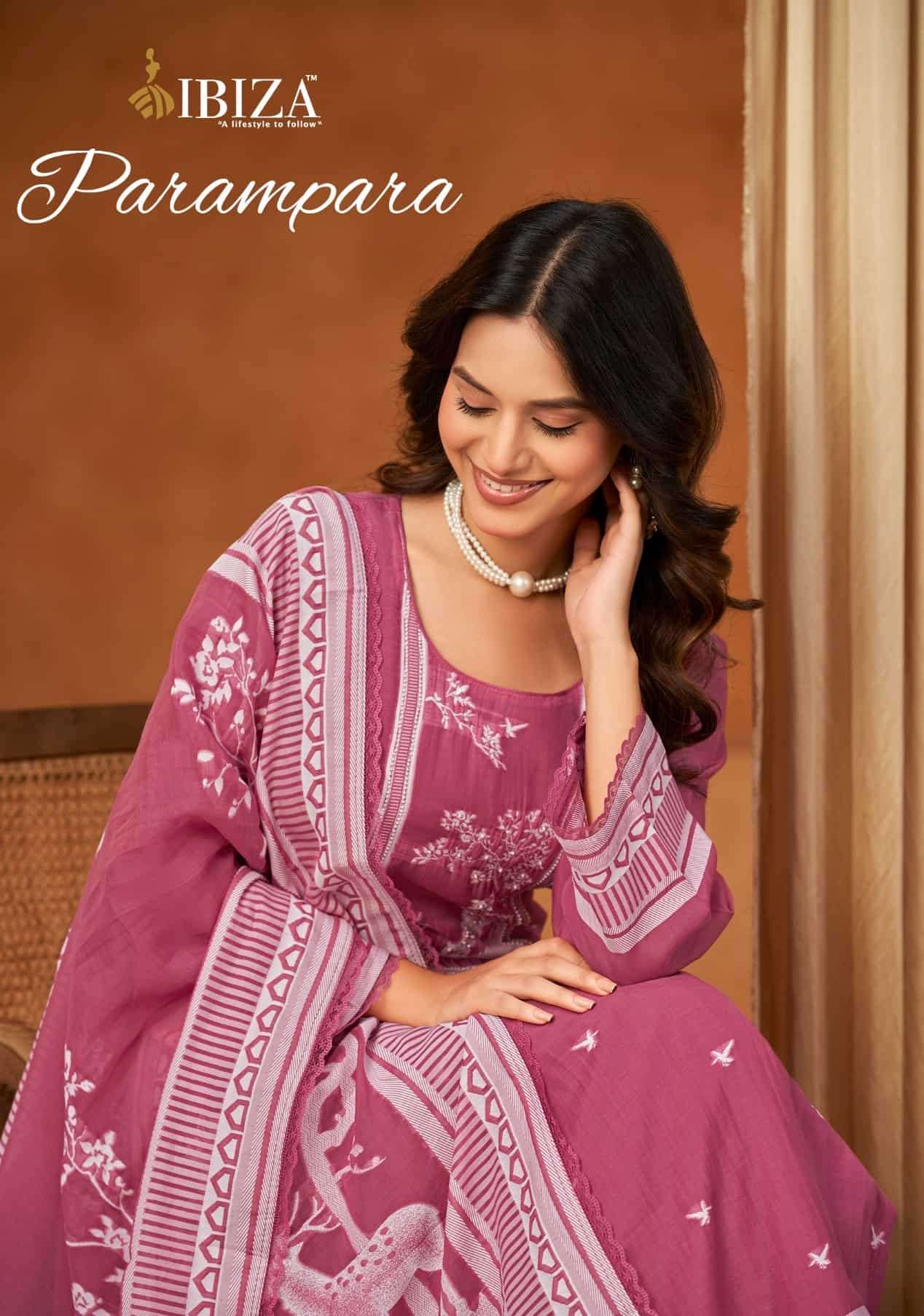 Ibiza Parampara Pure Banarasi Silk Dress Material