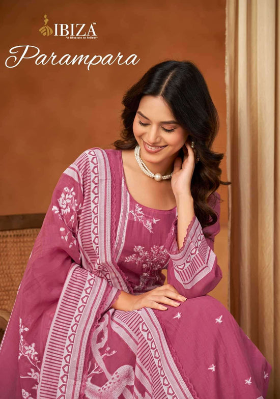 Ibiza Parampara Pure Banarasi Silk Dress Material