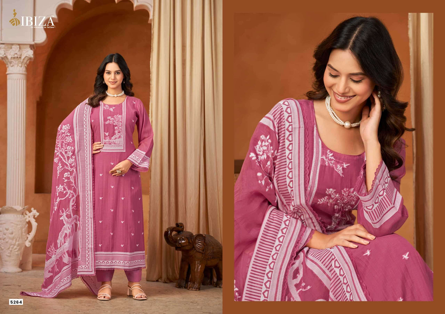 Ibiza Parampara Pure Banarasi Silk Dress Material