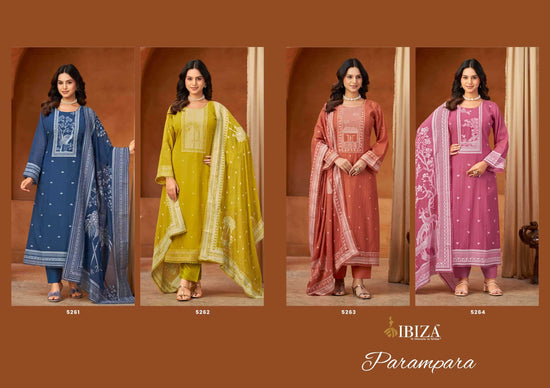 Ibiza Parampara Pure Banarasi Silk Dress Material