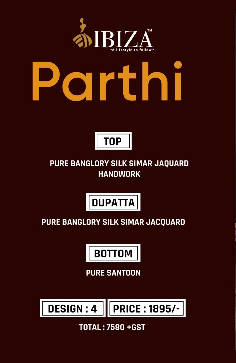 Ibiza Parthi Banglory Silk Jacquard Designer Salwar Suit