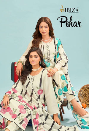 Ibiza Pehar Pure Mal Mal Cotton Dress Material - Amrah Wholesale