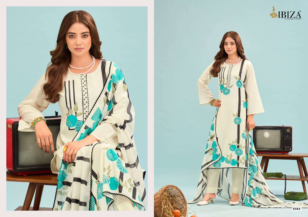 Ibiza Pehar Pure Mal Mal Cotton Dress Material - Amrah Wholesale