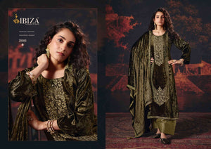 Ibiza Rang Mahal Pure Viscose Velvet Designer Dress Material