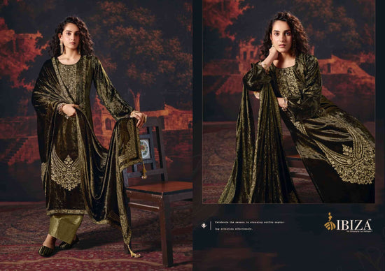 Ibiza Rang Mahal Pure Viscose Velvet Designer Dress Material