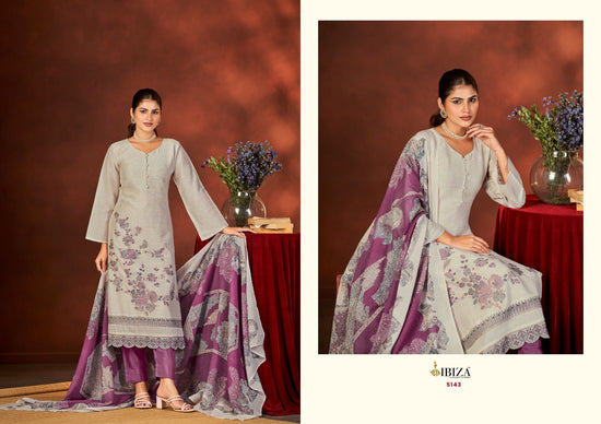 Ibiza Rasa Linen Jacquard Dress Material