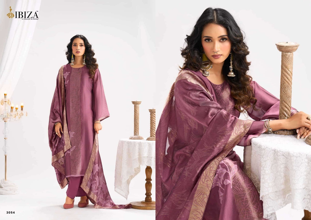 Ibiza Safina Banglory Silk Jacquard Dress Material - Amrah Wholesale
