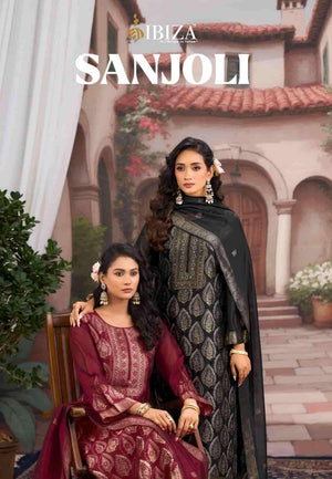 Ibiza Sanjoli Pure Banglory Silk Dress Material - Amrah Wholesale
