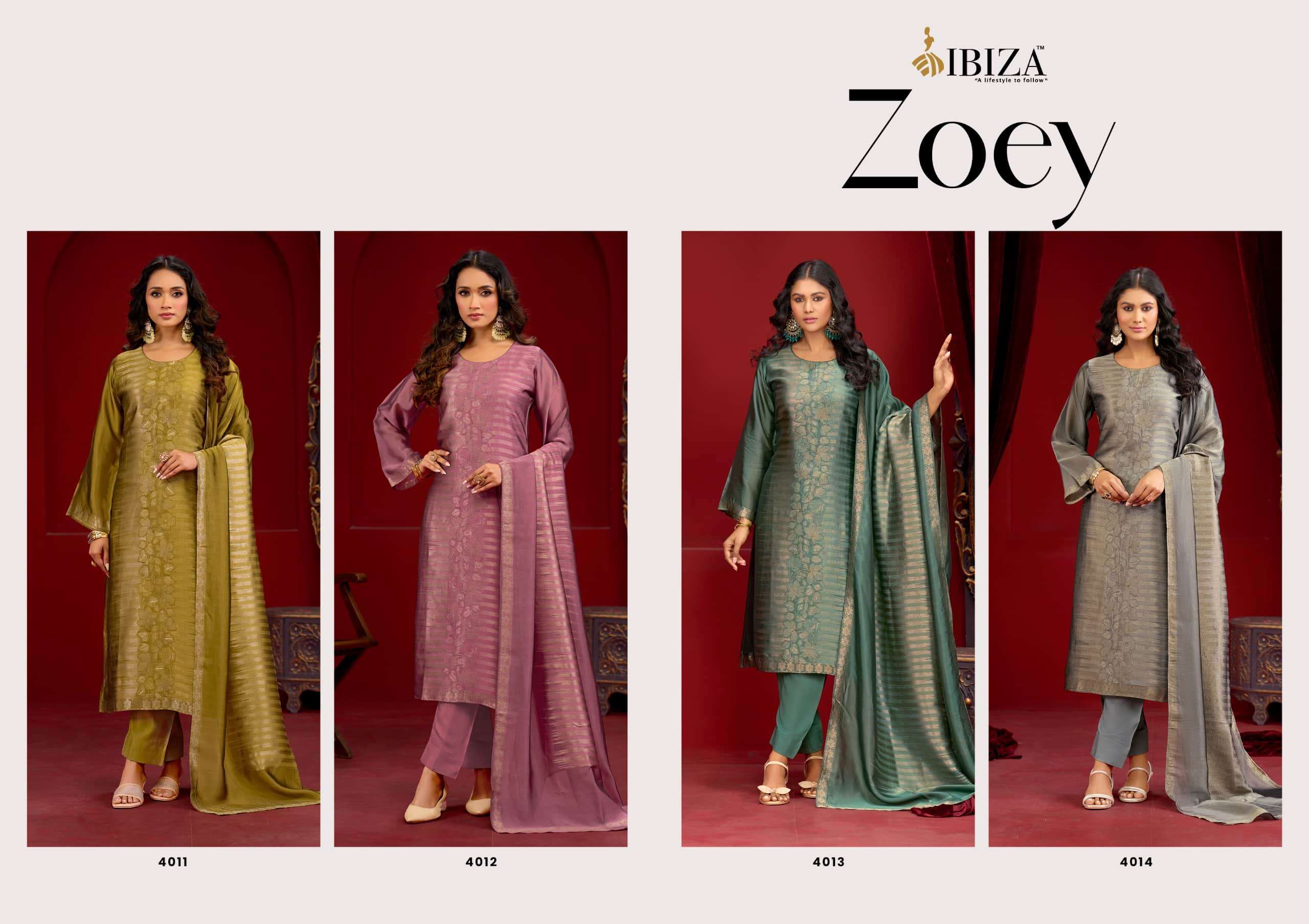 Ibiza Zoey Banglory Silk Jacquard Wedding Dress Material