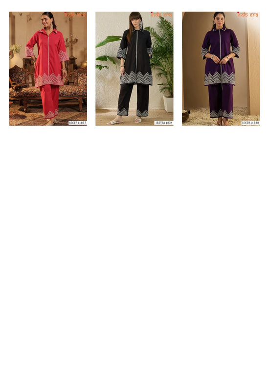 Indo Era 2644 Pure Cotton Embroidered Kurti Pant Set Collection