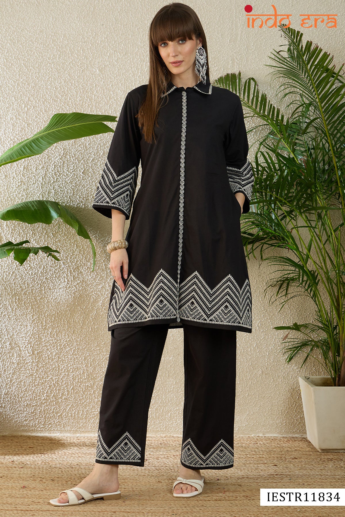 Indo Era 2644 Pure Cotton Embroidered Kurti Pant Set Collection