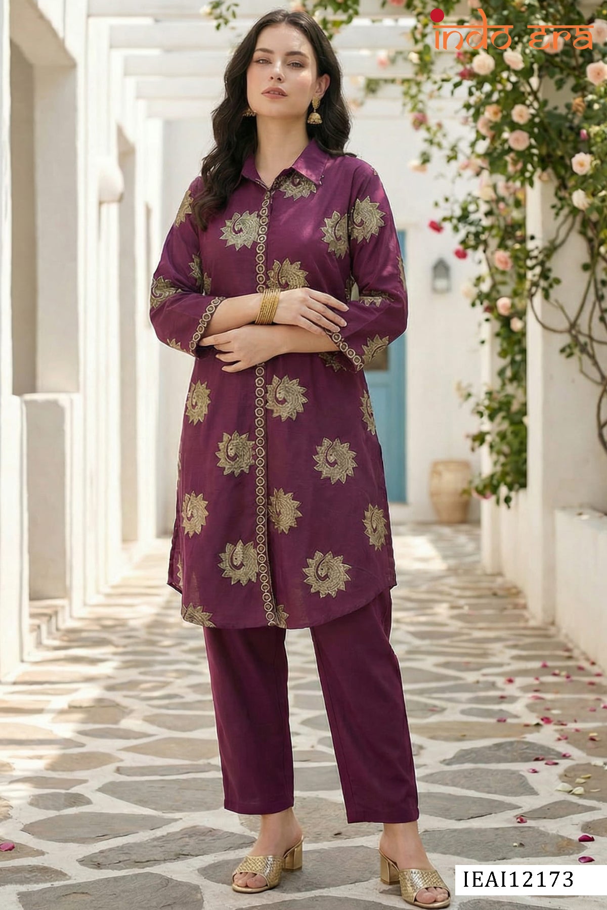 Indo Era 2645 Pure Cotton Printed Kurti Pant Set