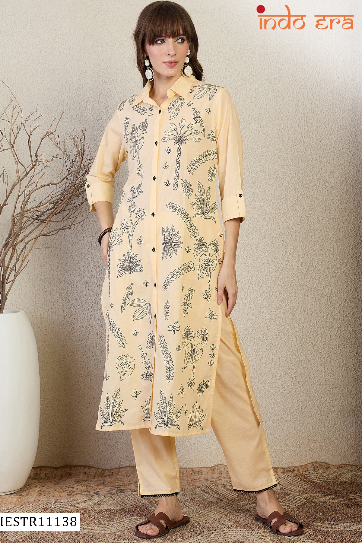 Indo Era 2645 Pure Cotton Printed Kurti Pant Set