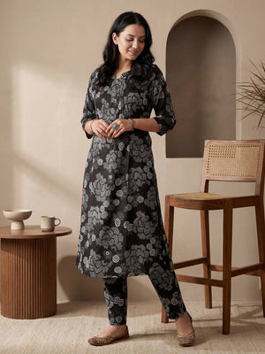 Indo Era 2648 Pure Cotton Floral Printed Kurti Pant Set Collection