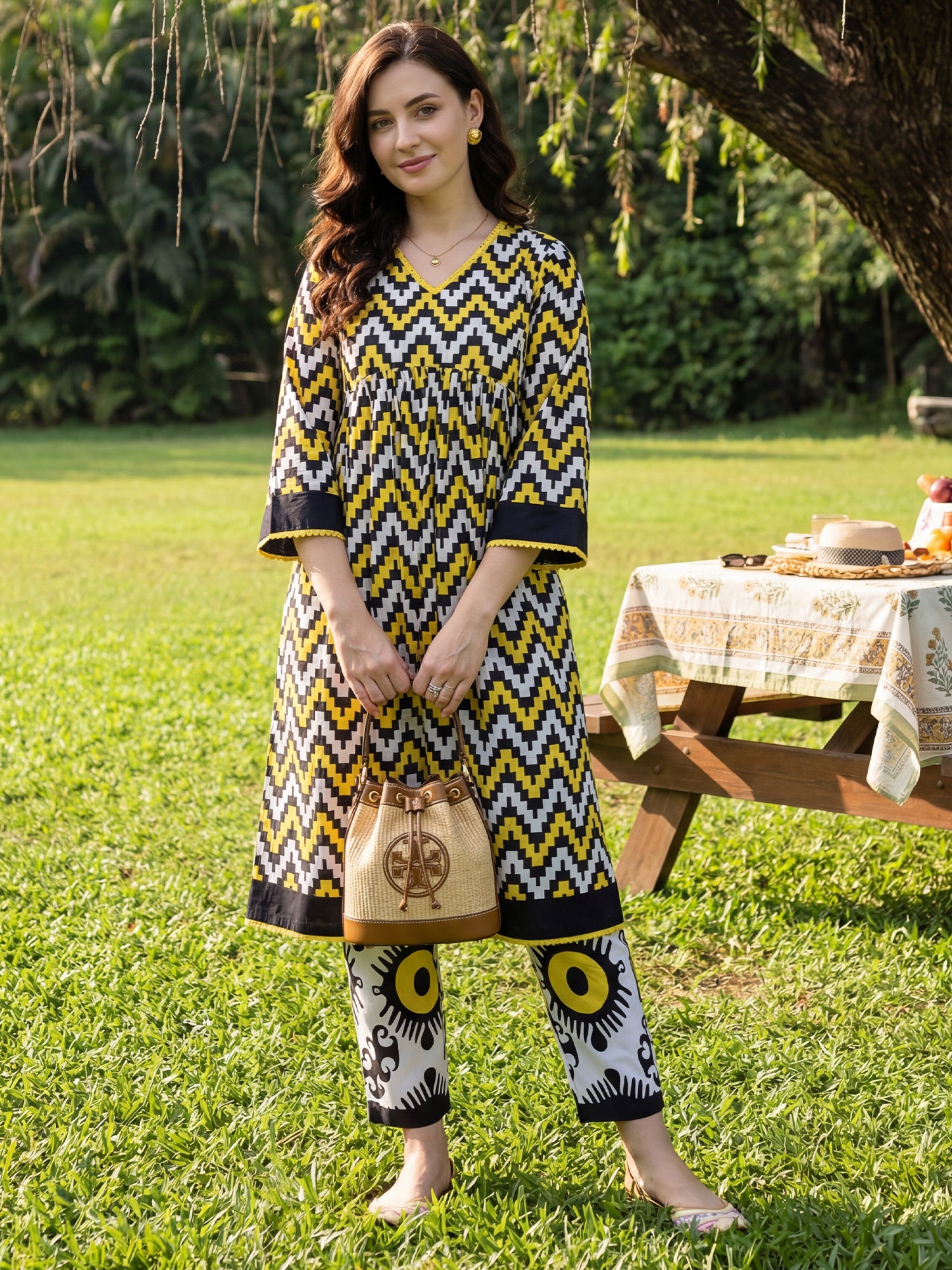 Indo Era 2648 Pure Cotton Floral Printed Kurti Pant Set Collection