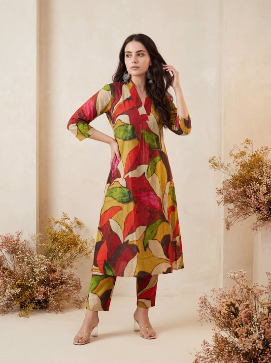 Indo Era 2648 Pure Cotton Floral Printed Kurti Pant Set Collection