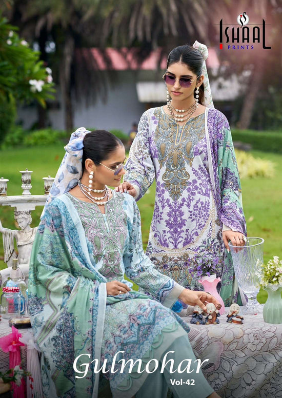 Ishaal Print Gulmohar Vol 42 Pure Lawn Dress Material