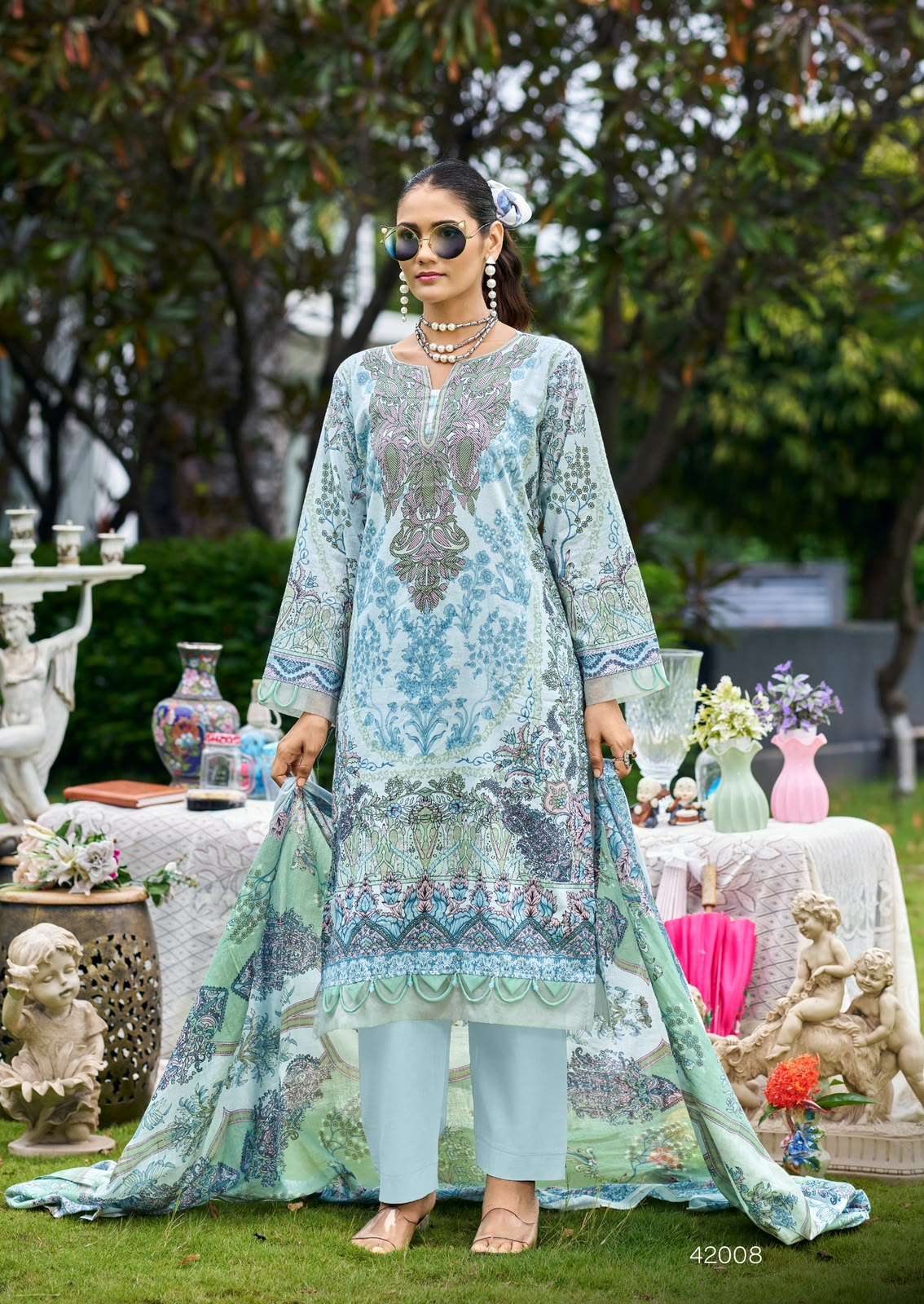 Ishaal Print Gulmohar Vol 42 Pure Lawn Dress Material