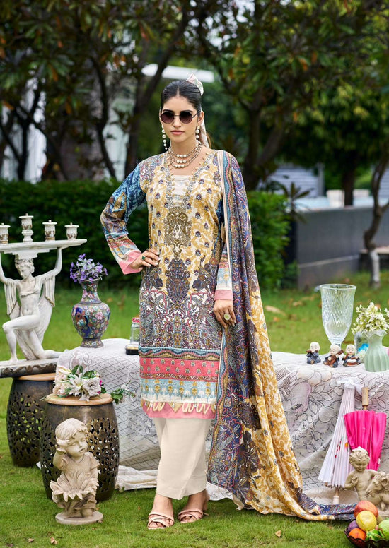 Ishaal Print Gulmohar Vol 42 Pure Lawn Dress Material