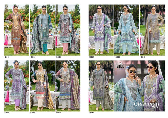 Ishaal Print Gulmohar Vol 42 Pure Lawn Dress Material
