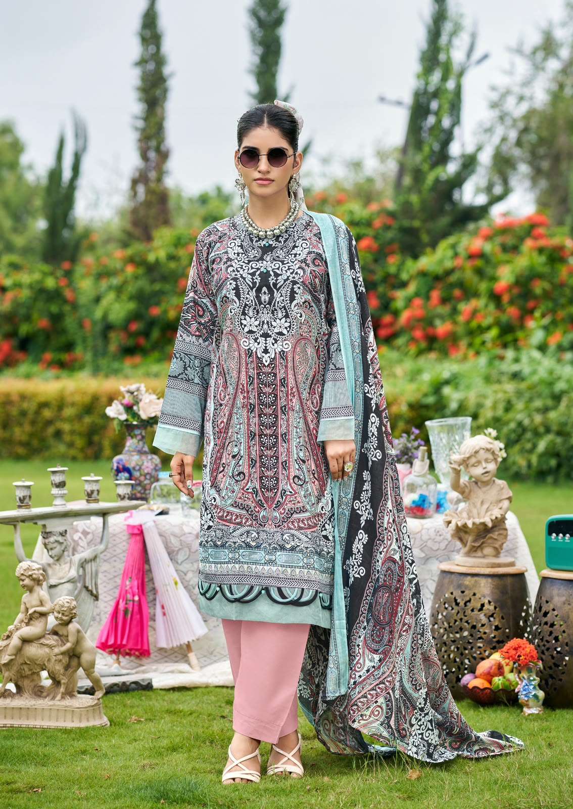 Ishaal Print Gulmohar Vol 42 Pure Lawn Dress Material