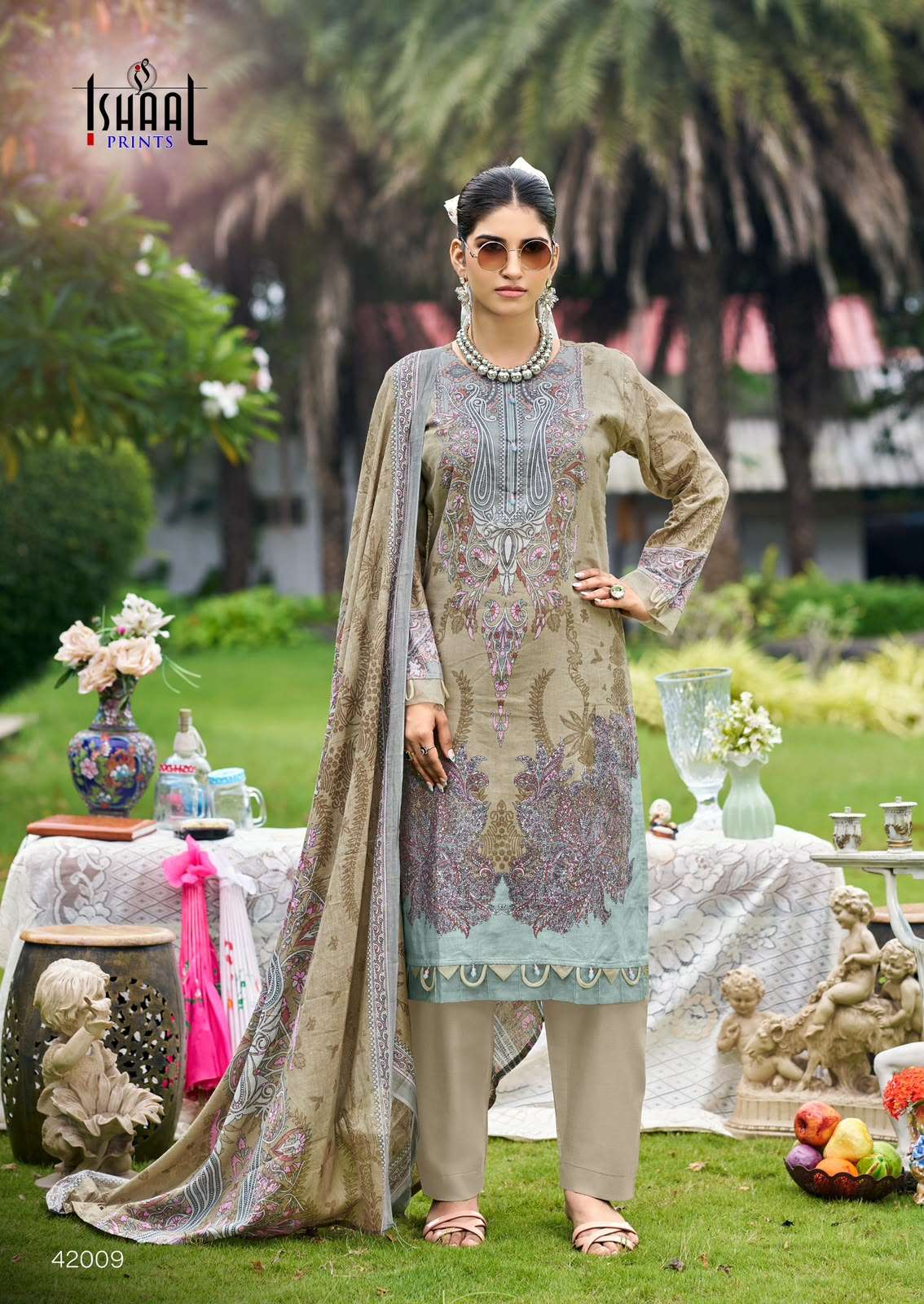 Ishaal Print Gulmohar Vol 42 Pure Lawn Dress Material