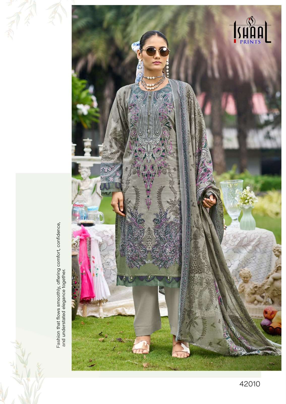 Ishaal Print Gulmohar Vol 42 Pure Lawn Dress Material