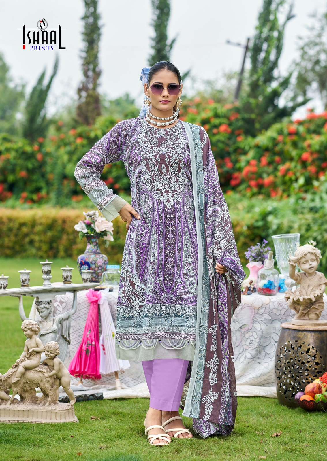 Ishaal Print Gulmohar Vol 42 Pure Lawn Dress Material