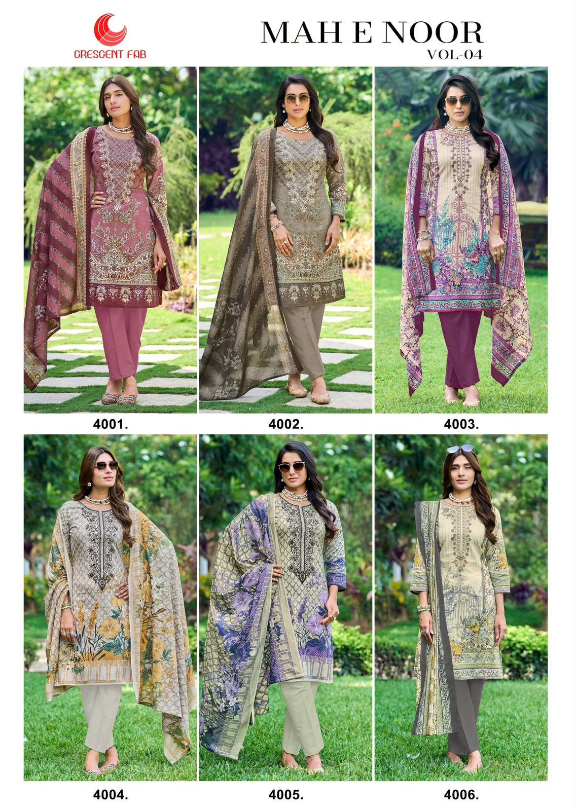 Ishaal Print Mah E Noor Vol 4 Pure Lawn Dress Material - Amrah Wholesale