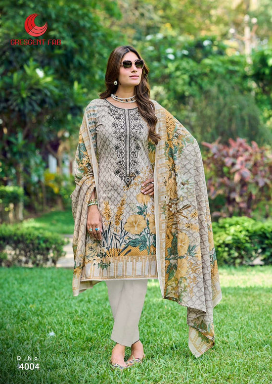 Ishaal Print Mah E Noor Vol 4 Pure Lawn Dress Material - Amrah Wholesale