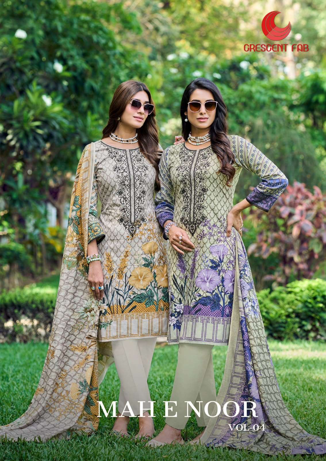 Ishaal Print Mah E Noor Vol 4 Pure Lawn Dress Material - Amrah Wholesale