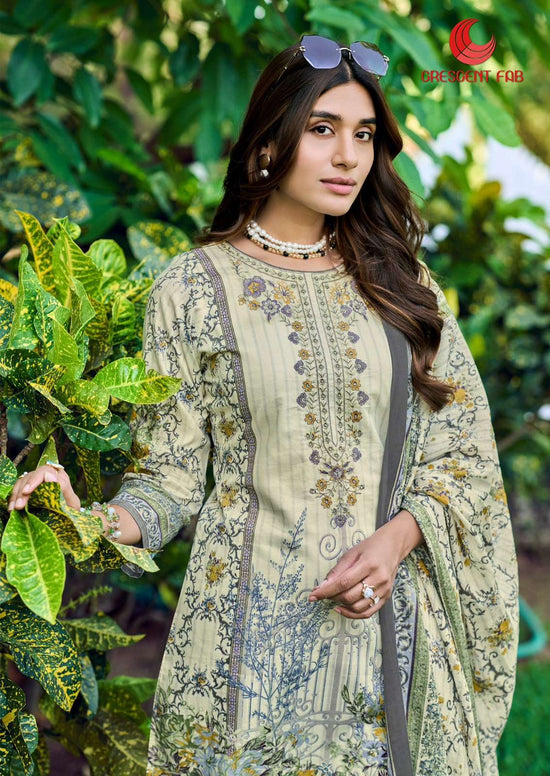 Ishaal Print Mah E Noor Vol 4 Pure Lawn Dress Material - Amrah Wholesale