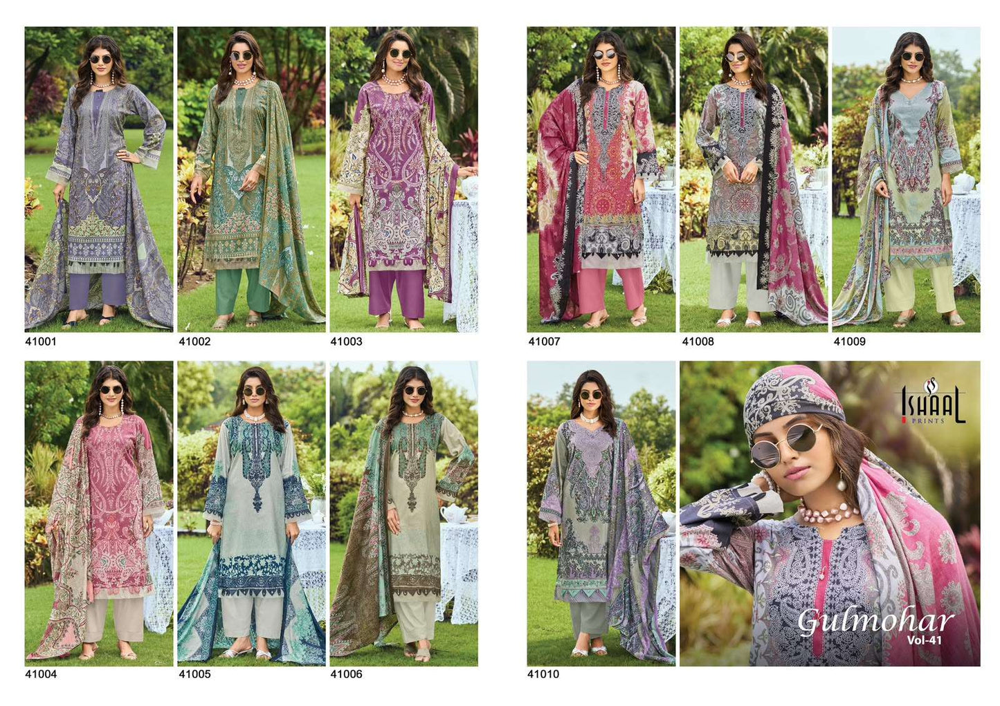 Ishaal Prints Gulmohar Vol 41 Pure Lawn Salwar Suit Wholesale