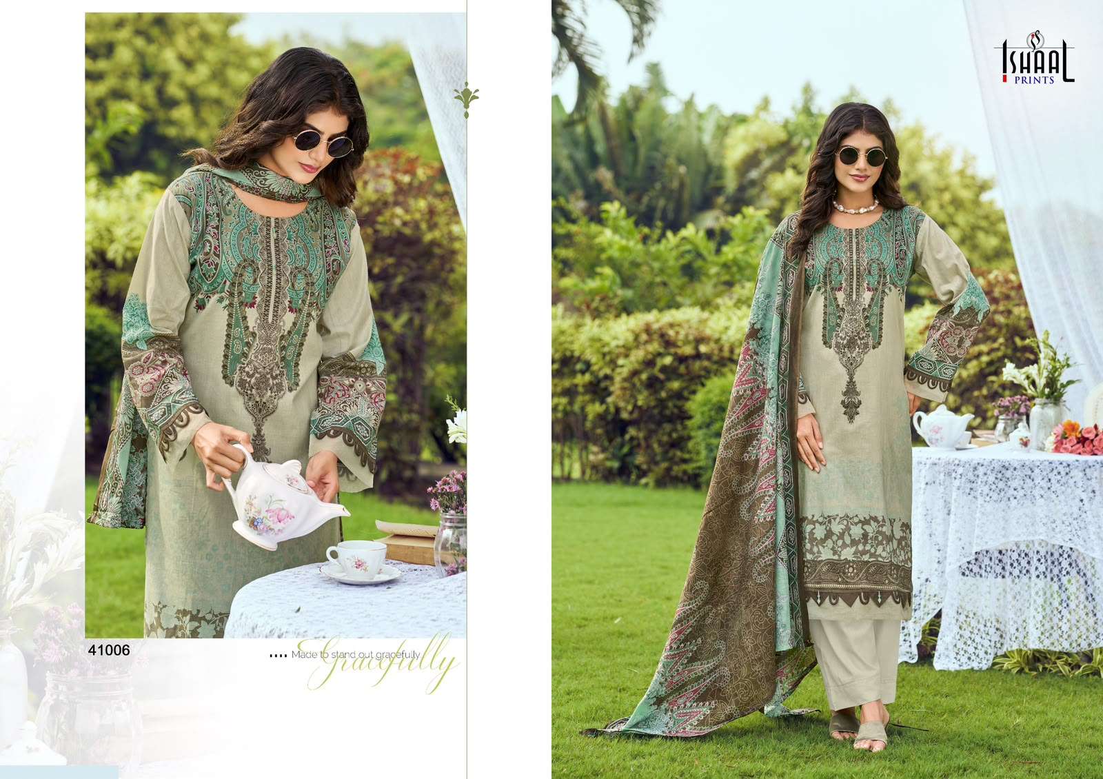 Ishaal Prints Gulmohar Vol 41 Pure Lawn Salwar Suit Wholesale